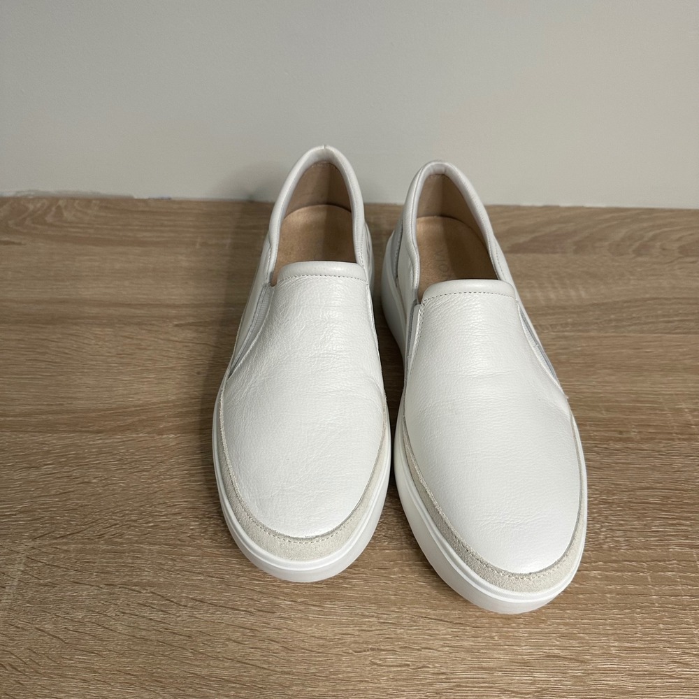 Vionic‎ Womens Kearny Slip On Sneaker US 9.5 Wide White Silver Leather Platform - Picture 6 of 16